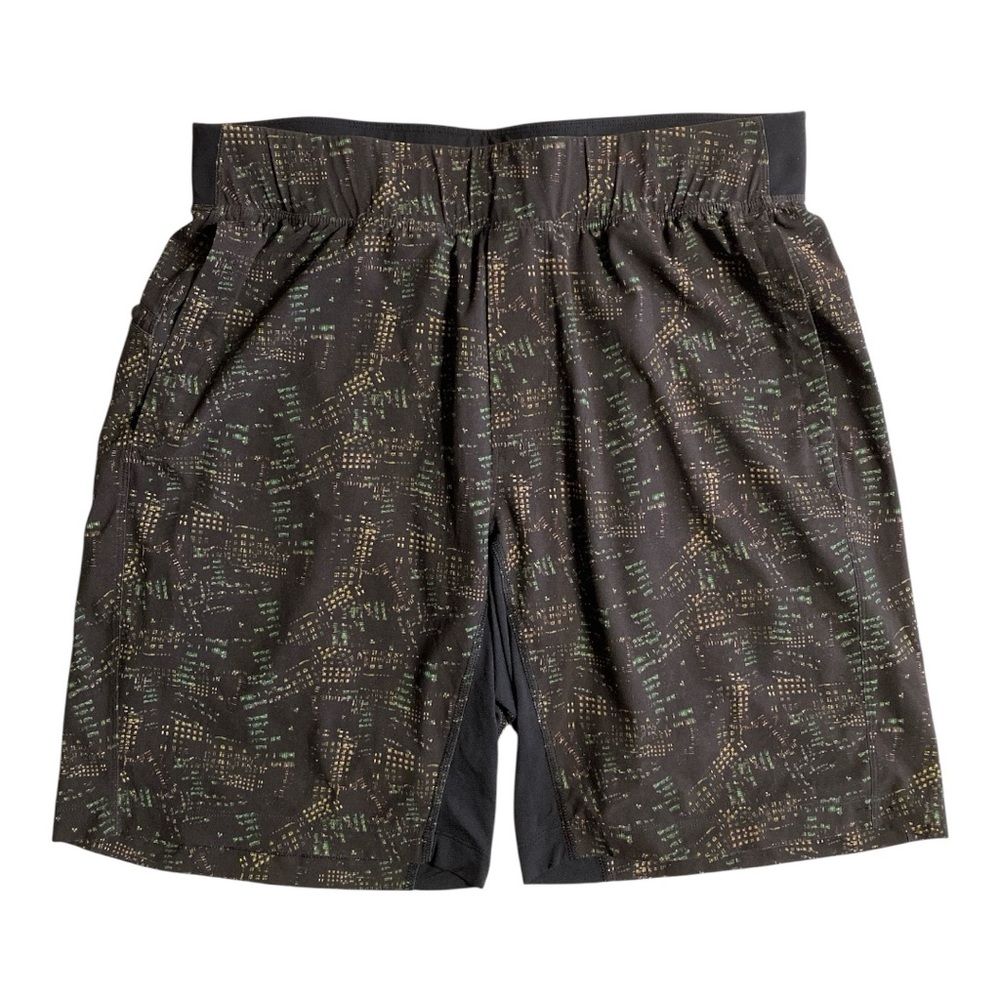 Men’s Lululemon Surge 9” Lined Skyscraper City Print Athletic Shorts